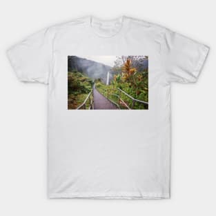 Steps down to a waterfall in Hawaii T-Shirt